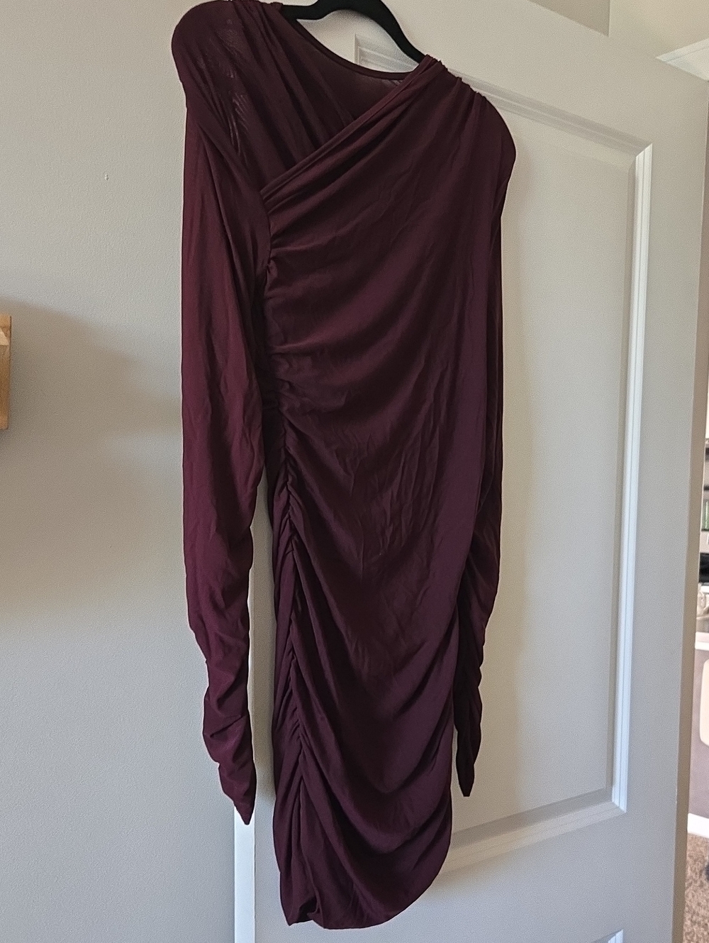 Women’s Ruched Dress - Burgundy